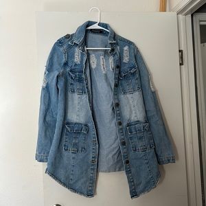 Ripped  denim jacket size L